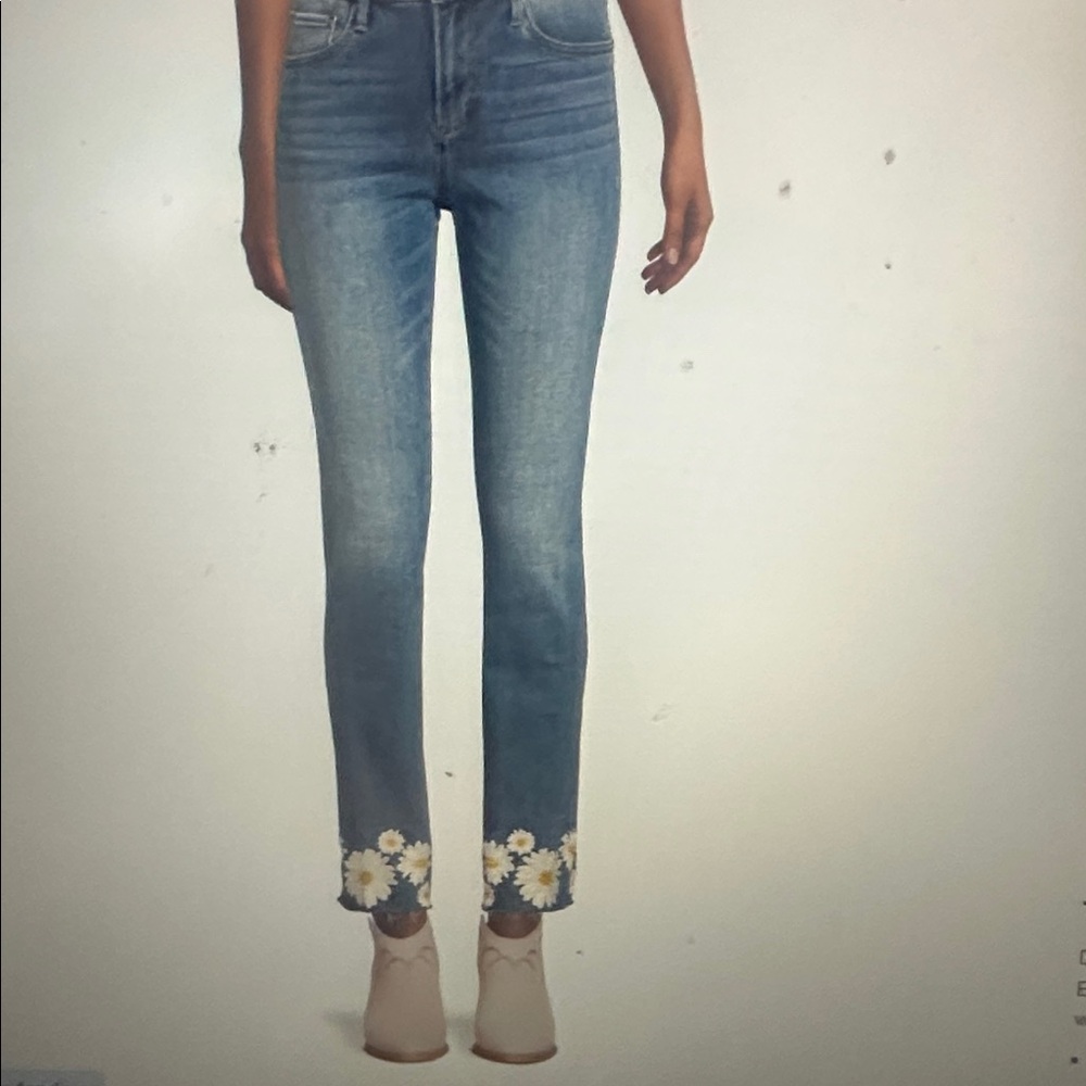 Driftwood Colette Floral Embroidered Blue Jeans